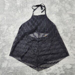 Kona Sol Tankini Womens XL 16-18 Crochet Shoreline Chevron High Neck Halter Top